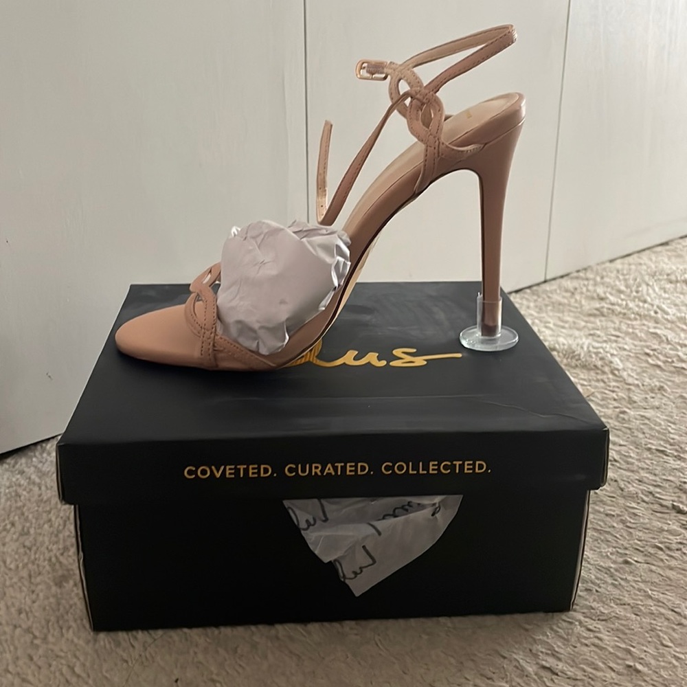 Strappy nude heels